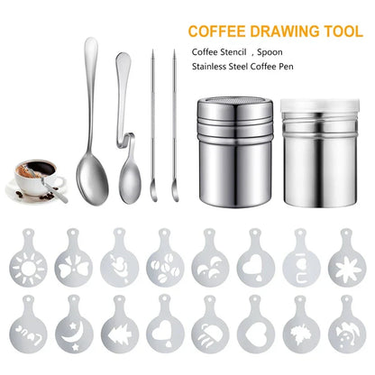 22PCS Reusable Coffee Decorating Stencils