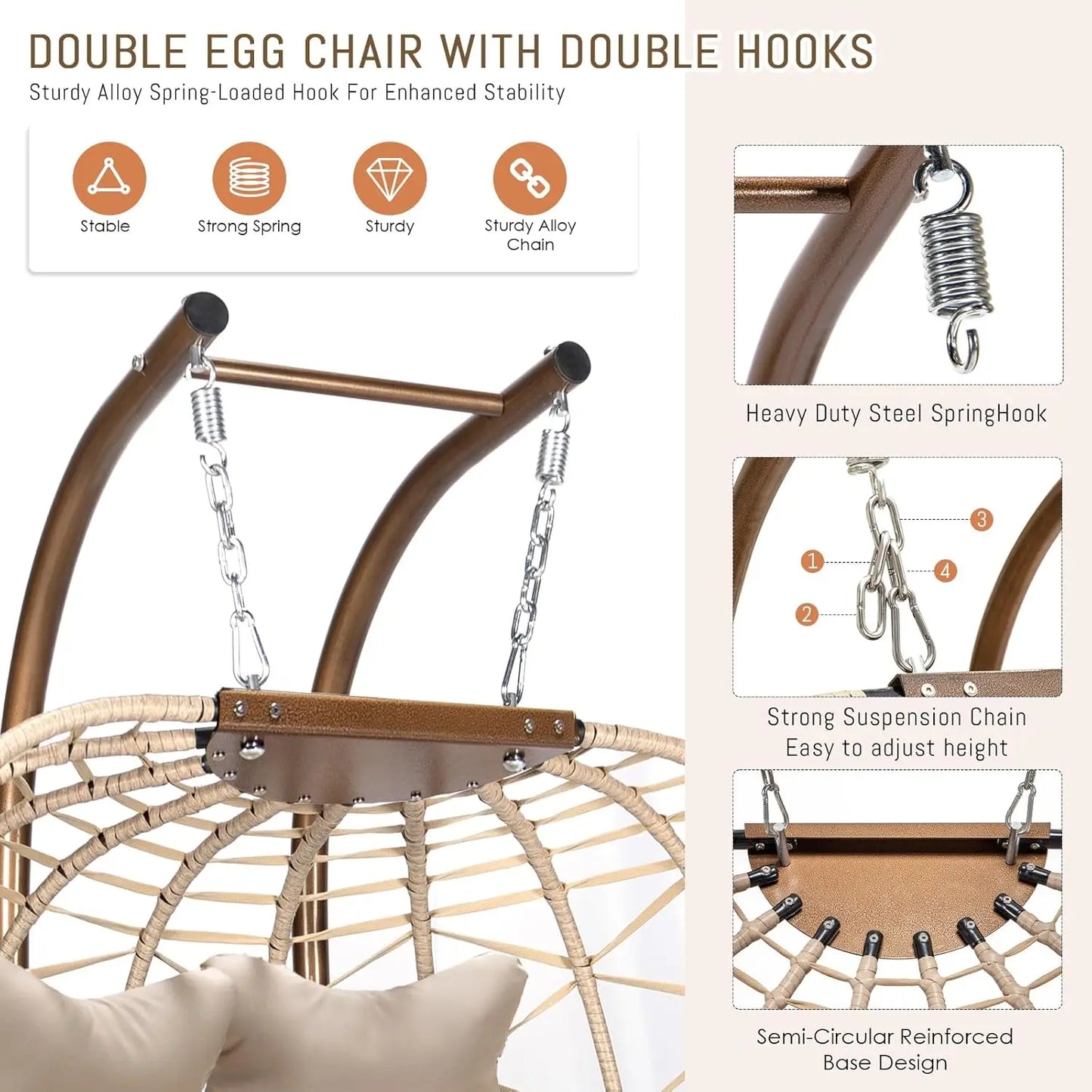 Luxury 2 Person Hanging Egg Chair