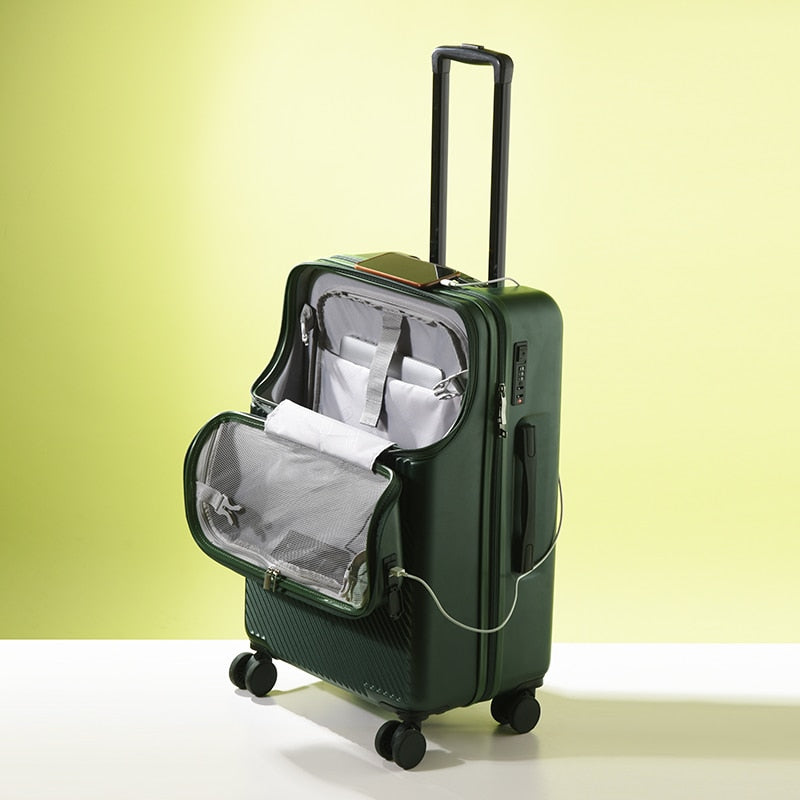 ABS spinner suitcase in Blackish Green