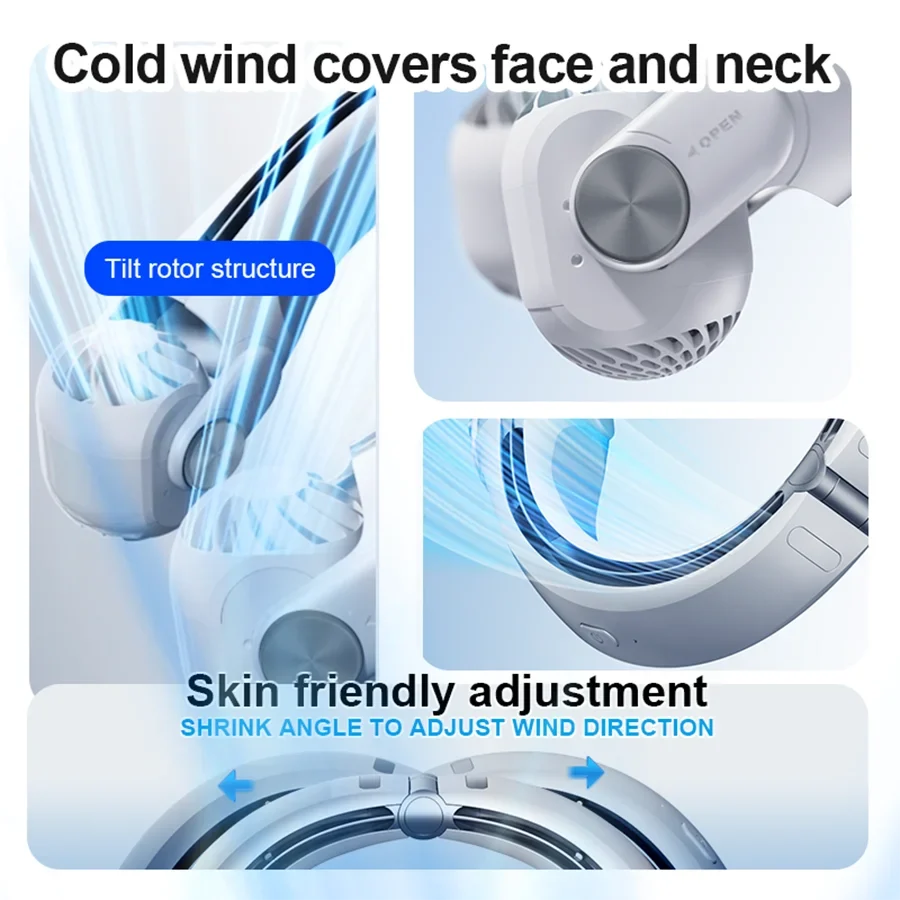 Wearable neck fan, view 4