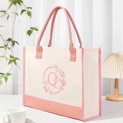 Leaf Letter Colored Canva Handbag
