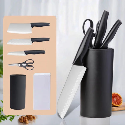 White kitchen knife set, view 2