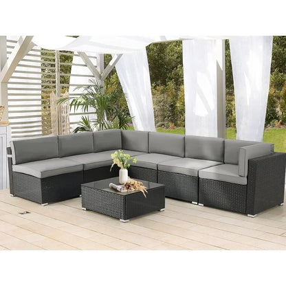7-piece patio furniture set modular
