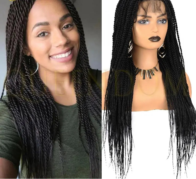 Synthetic Goddess Faux Locs Twist Full Lace Wig
