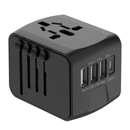 4-plug travel charger in black
