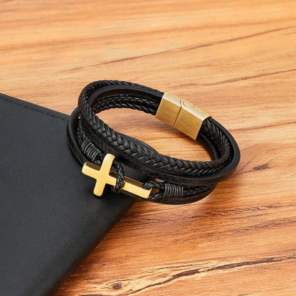 Cross Men's Leather Bracelets