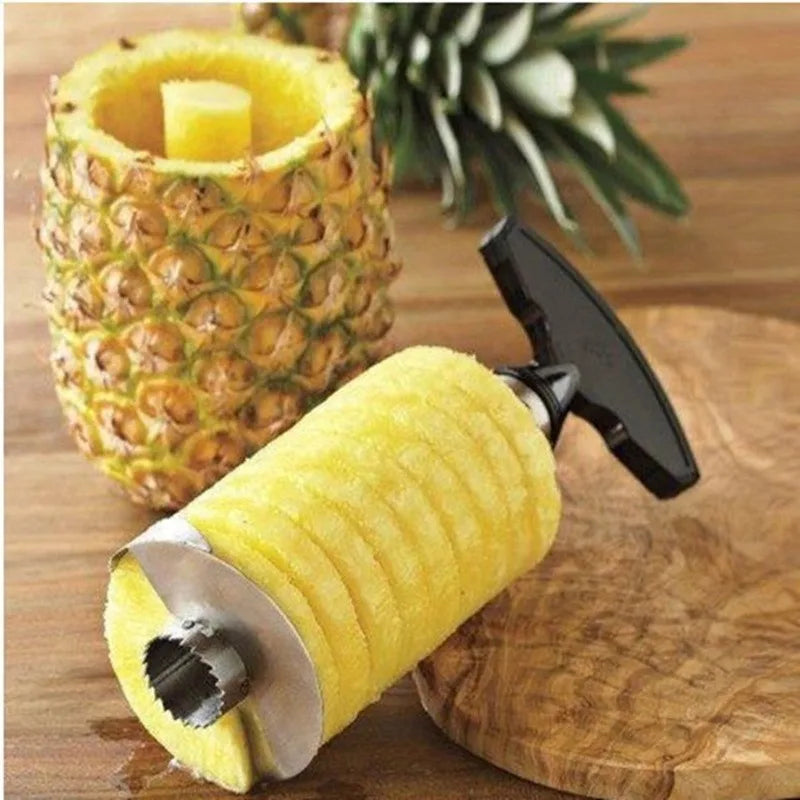 Pineapple slicer and peeler for fresh fruit platters