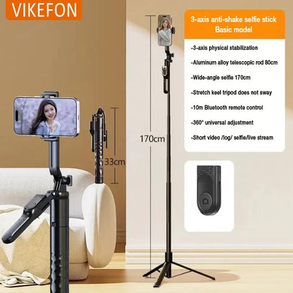 3-axis Anti-shake Head Selfie Stick Mobile Phone Holder