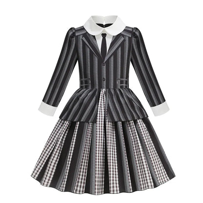 Addams Black Striped Dress Halloween Costume