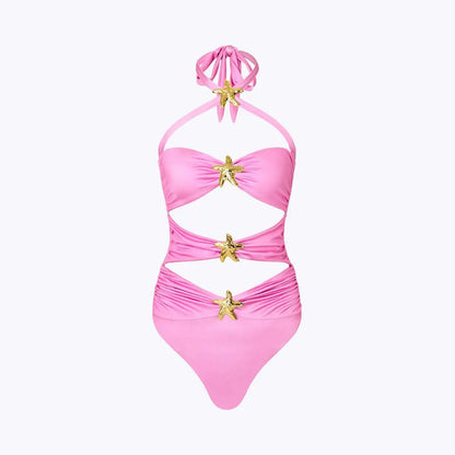 3Pcs Star Button Swimsuit