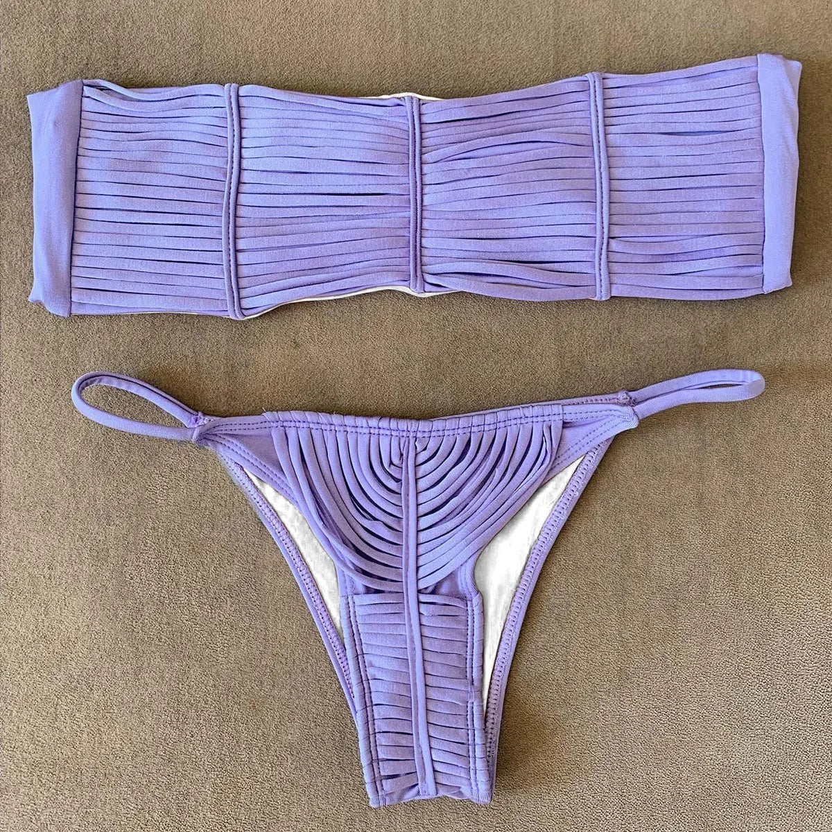 Ruched Triangle Brazilian Bikini in 13 Colors