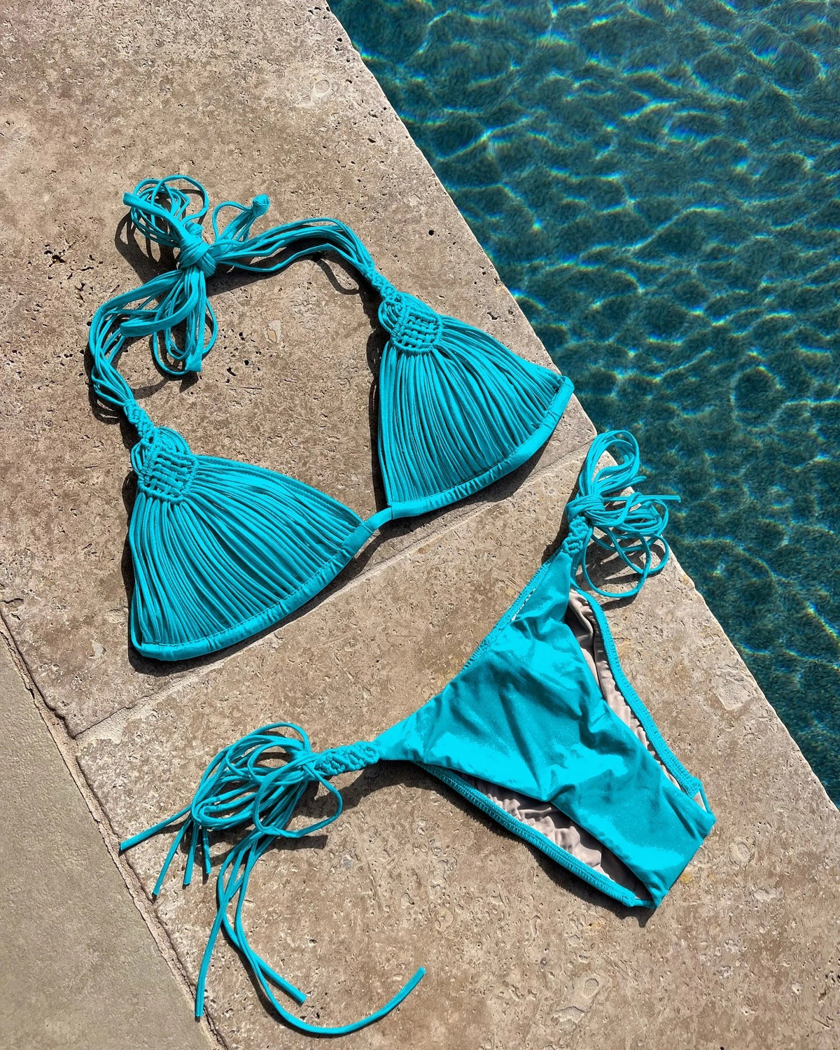 Ruched Triangle Brazilian Bikini in 13 Colors