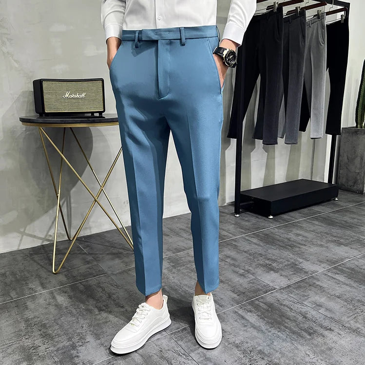 Men's Slim Fit Dress Ankle Trousers