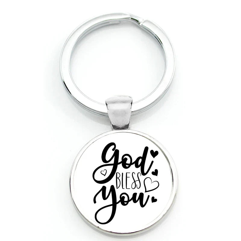 Keychain With Printed Bible Quote