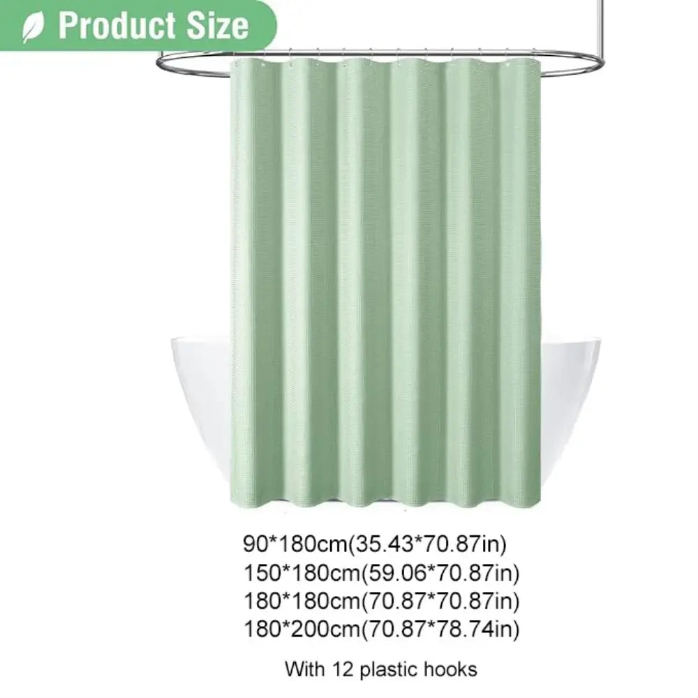 Waterproof Plain Waffle Shower Curtain