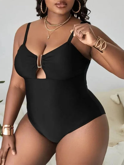 Plus size cutout swimsuit, view 2