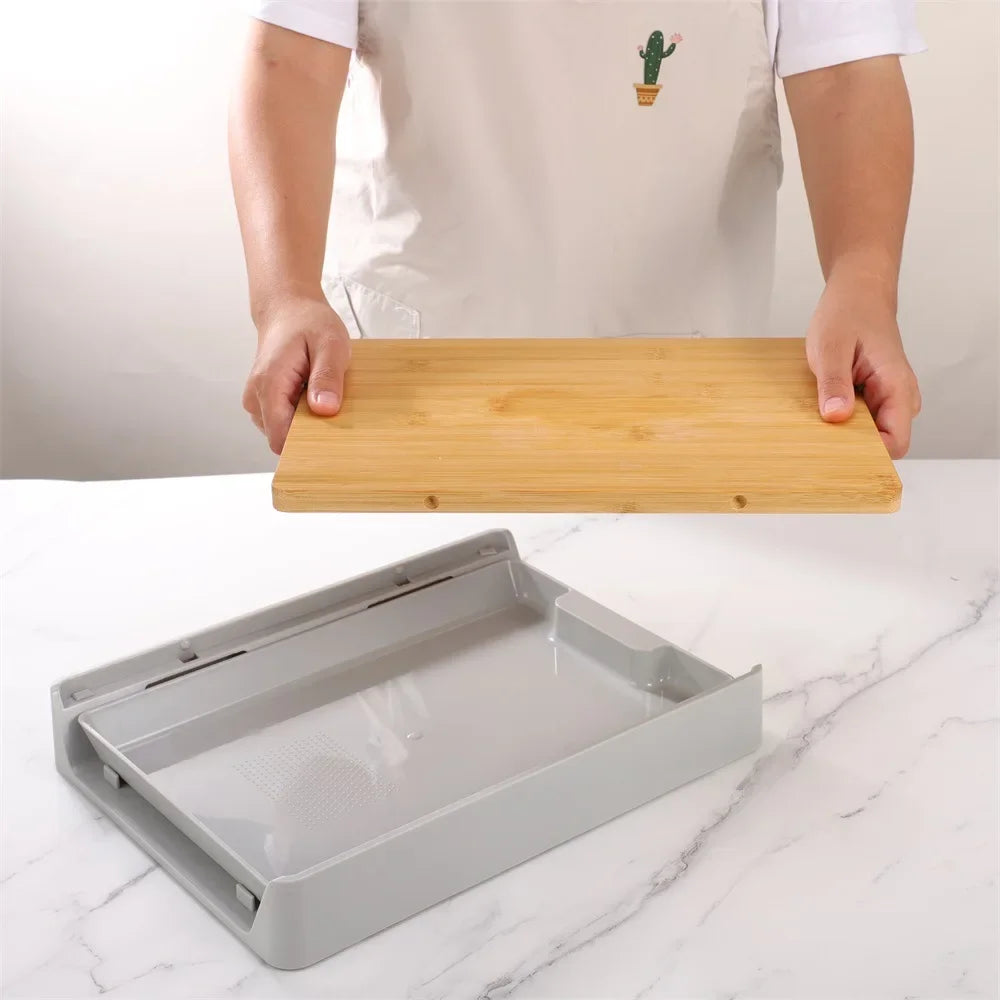 Kitchen Chopping Blocks with Storage Drain Storage Box