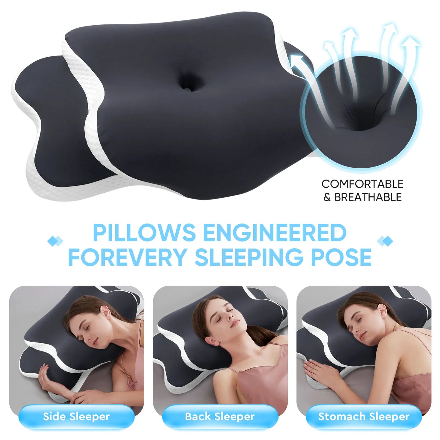 Ergonomic Cervical Memory Foam Pillow