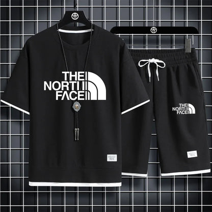 men's short-sleeved T 2-piece sports suit