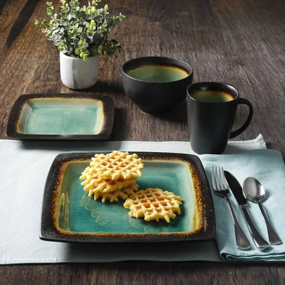 Reactive Glaze Stoneware Dinnerware Set