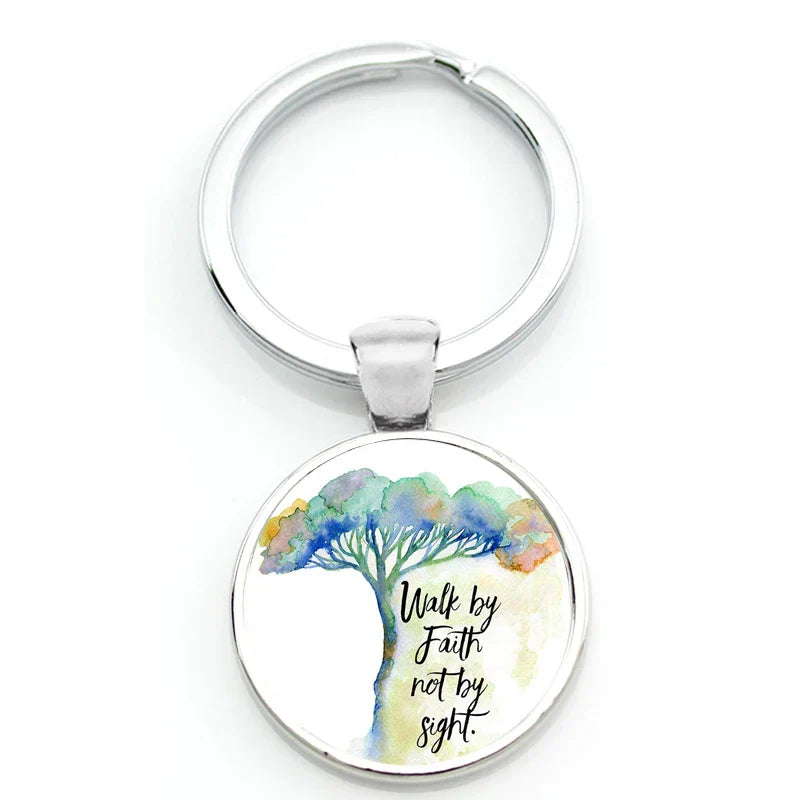 Keychain With Printed Bible Quote
