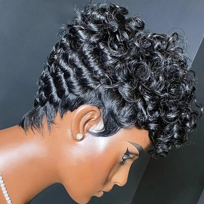 Short Pixie Wigs for Black Women Short Black Curly