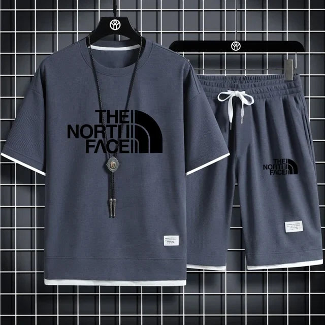 men's short-sleeved T 2-piece sports suit