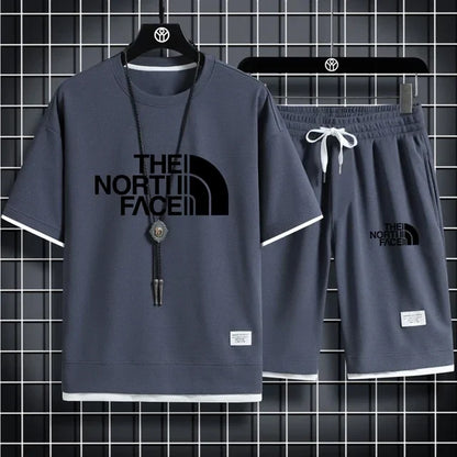 men's short-sleeved T 2-piece sports suit