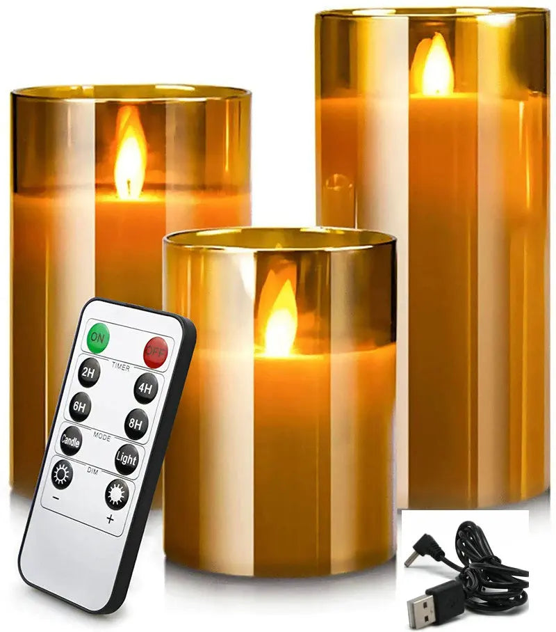 LED Flameless Glass Candle set