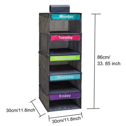 5 Side Pockets-Weekly Clothes Organizer