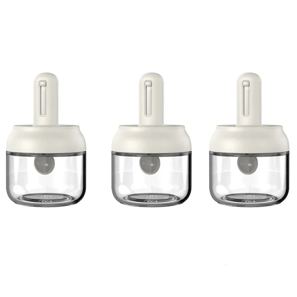 Glass Seasoning Bottle With Telescopic Spoon