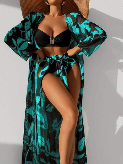 Three Pieces Bikini & Cover Up