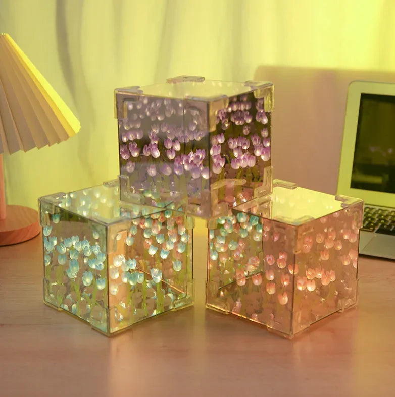 DIY Tulip Flower Cube Night Light