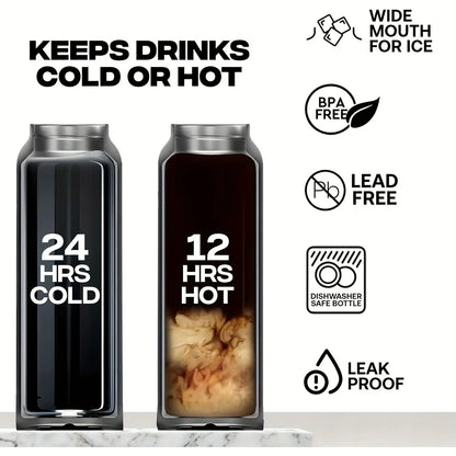 Stainless Steel Water Bottle with Phone Holder