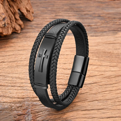 Weaving Leather Punk Bracelet
