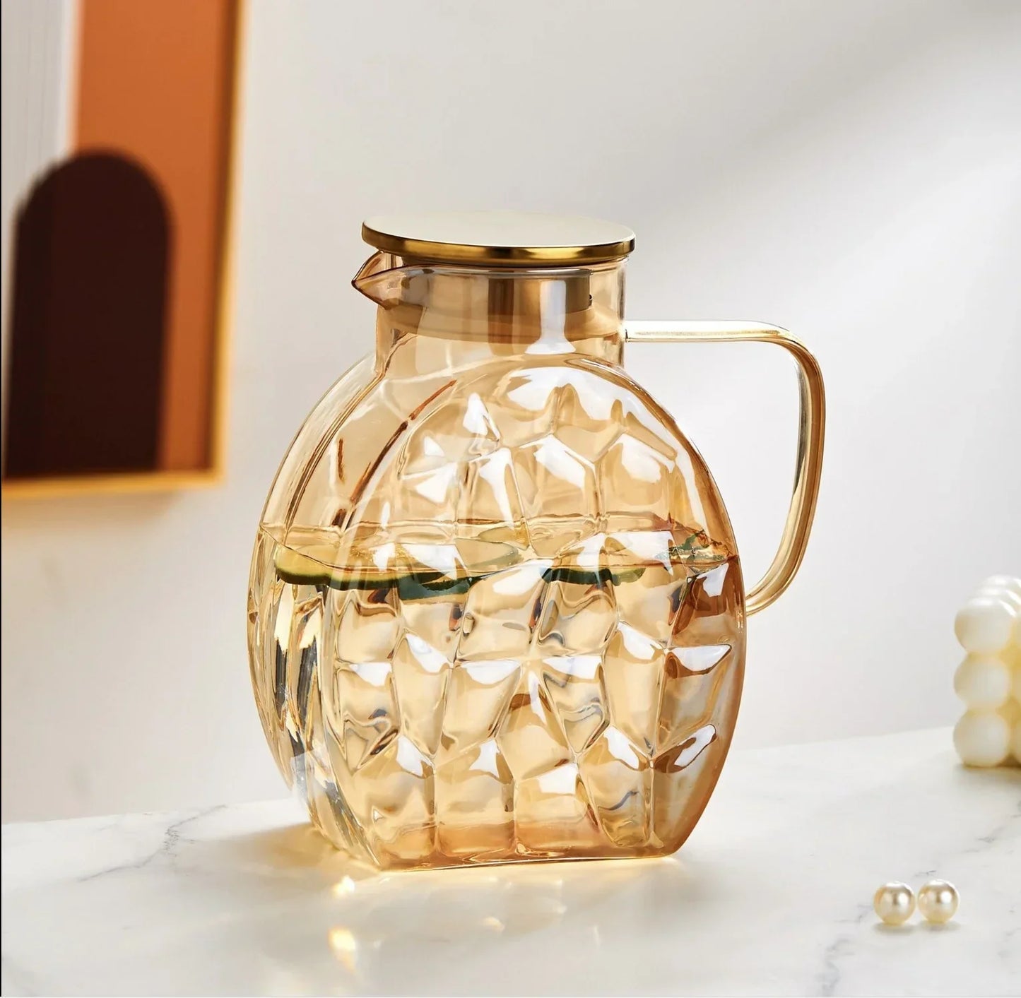 Snail Glass Pitcher 2.5L 84oz Large Iced Tea Pitcher