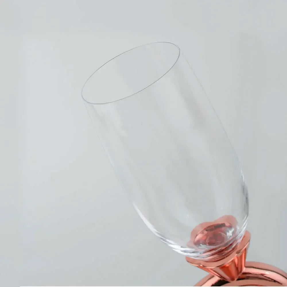 2pcs Heart-shaped Crystal Champagne Glasses Set