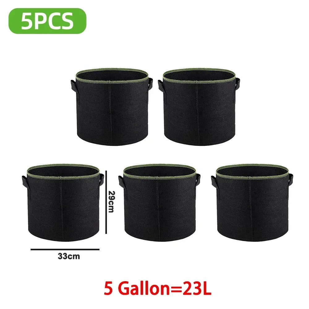 5Pcs Grow Bags Gardening Fabric