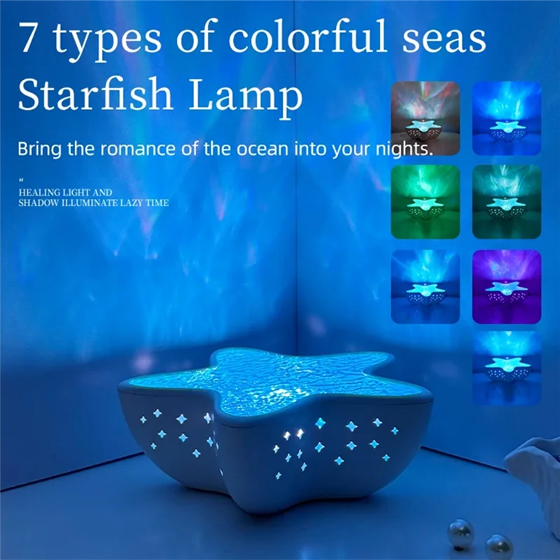 Starfish wave projector night light, view 3