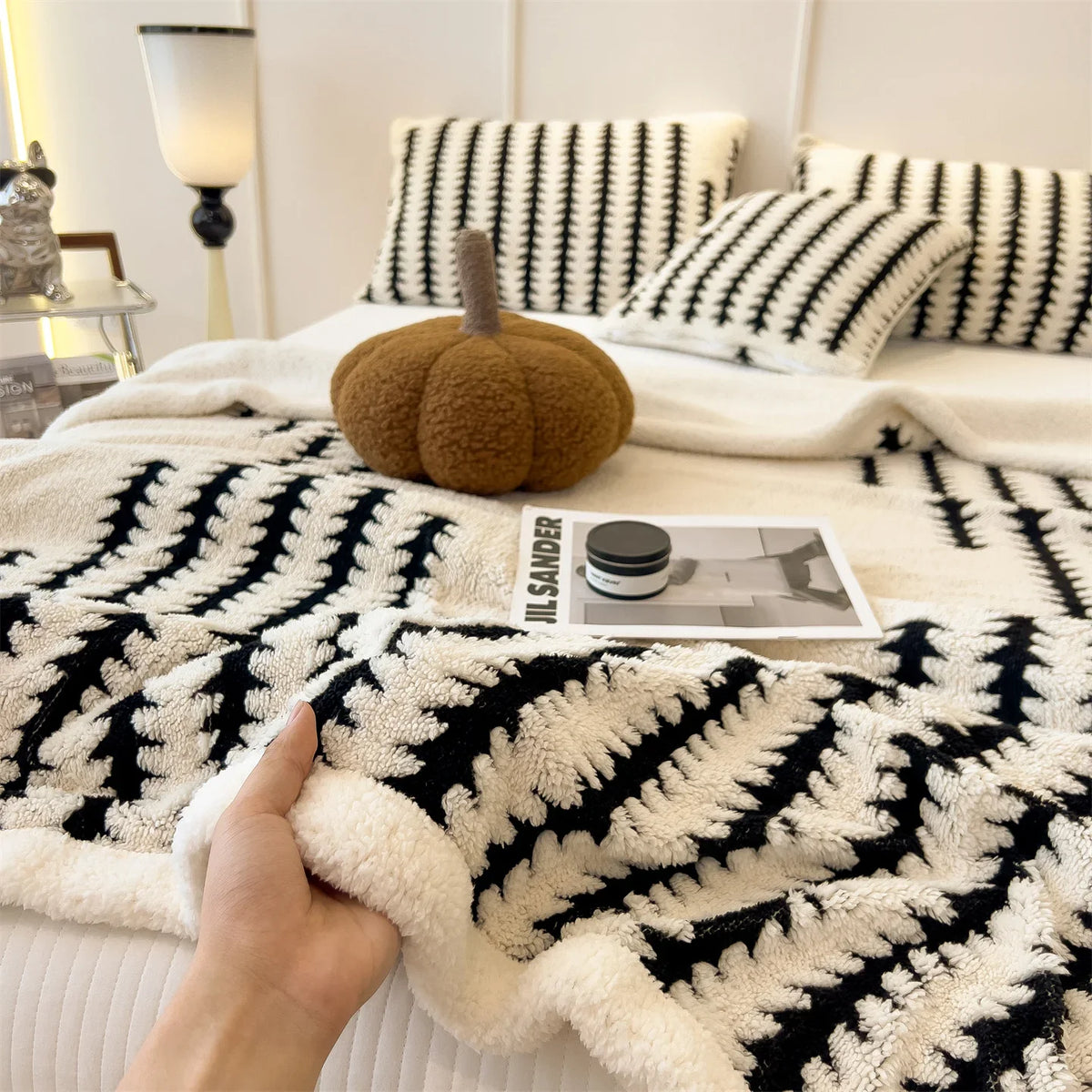 Sherpa fleece blanket, view 2