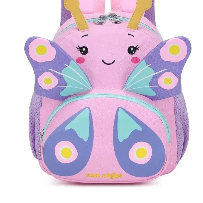 Toddler 3D animal backpack with chest strap and mesh pockets