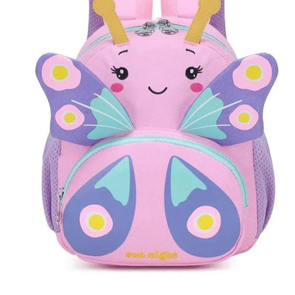 Toddler 3D animal backpack with chest strap and mesh pockets