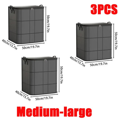Black Woven Cotton Quilt Storage Bag