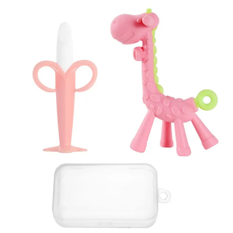 Baby Silicone Training Toothbrush Teething Ring