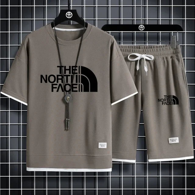 men's short-sleeved T 2-piece sports suit