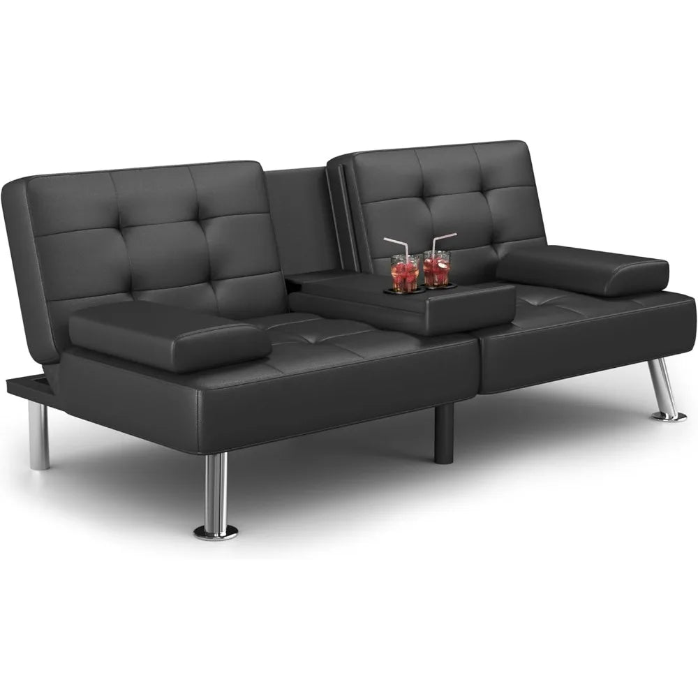 Modern Faux Leather Sofa Bed - MONLANE