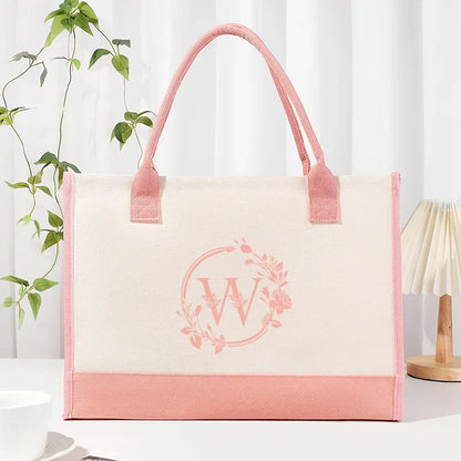 Leaf Letter Colored Canva Handbag