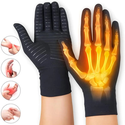 Copper-infused compression gloves for daily wear, S-XL