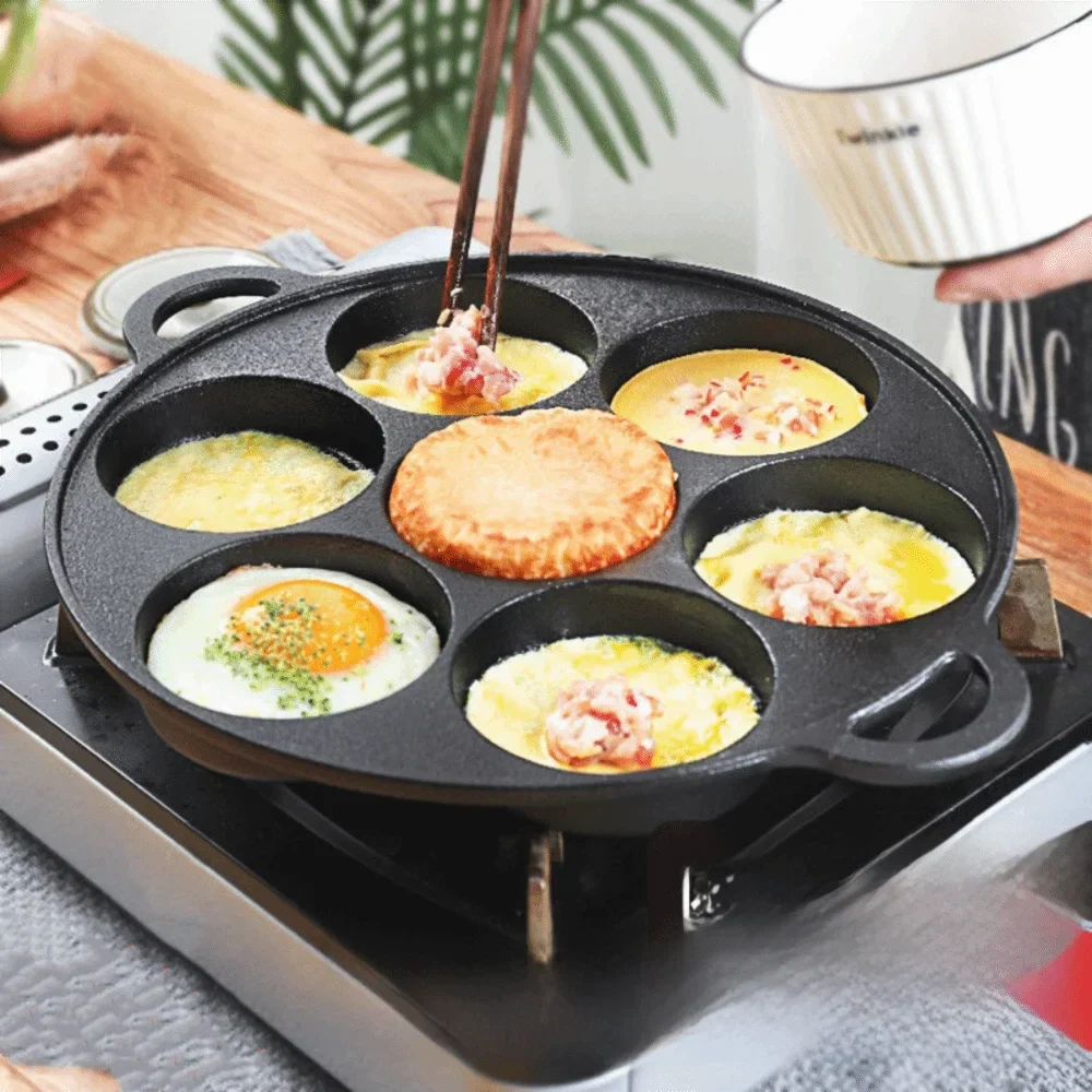 Multipurpose Cast Iron 7 Hole Non-Stick pan