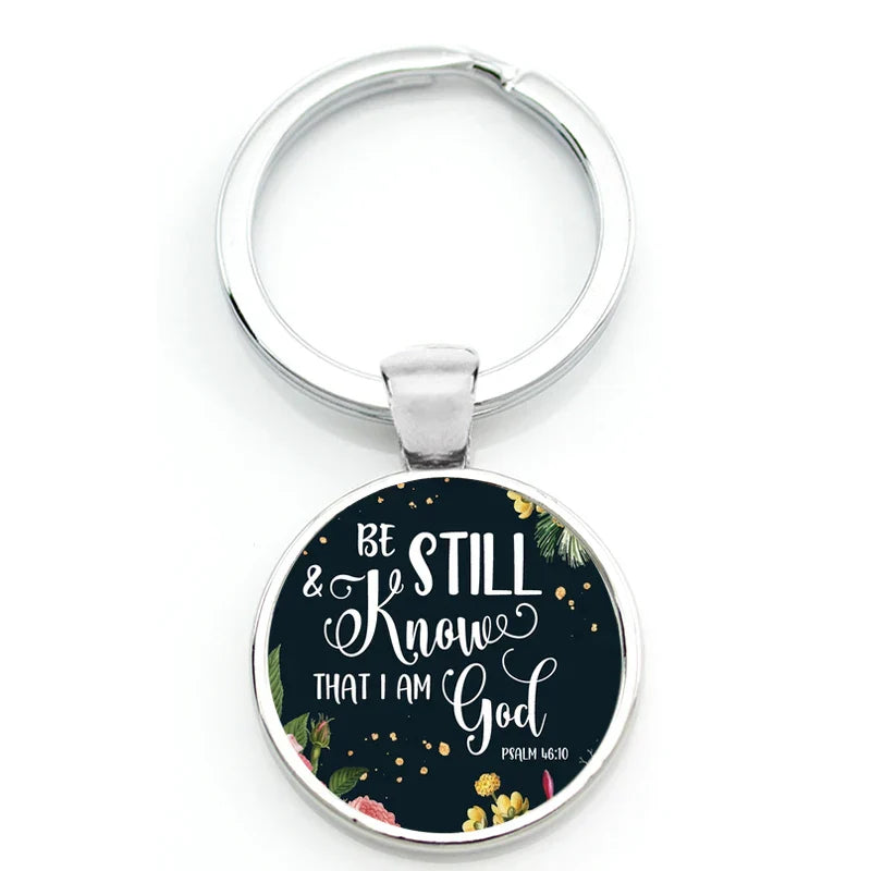 Keychain With Printed Bible Quote
